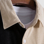 Men's Patchwork Corduroy Short-sleeve Shirt