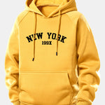 New York Print Drawstring Hoodie