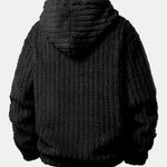Relax Fit Stripe Kangaroo Pocket Teddy Hoodie & Jogger Pants