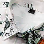 Palm Tree Beer Print Button Up Shirt