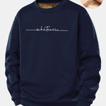 Whatever Print Teddy Fleece Lined Sweatshirt