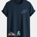 Regular Fit Dinosaurs Avoid Meteorites Print Cotton T-Shirt