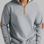 Men's Retro Stitching  Half-Placket Long Sleeve Sweatshirt