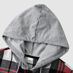 Men's Thin Plaid Casual Hooded Jacket