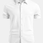 Muscle Fit Ribbed Button Up Shirt