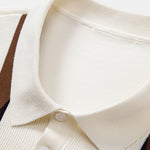 Stripe Geometric Jacquard Knitted Polo Shirt & Slim Fit Tapered Trousers