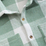 Men's Classic Plaid Wool Blend Button Down Long Sleeve Shirt Jacket