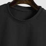 Men's Solid Suede Sleeveless Crew Neck T-Shirt Shorts Set