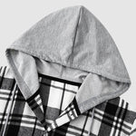 Men's casual plaid thin hooded jacket
