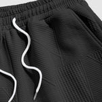 Mens Geometric Retro Jacquard Drawstring Shorts