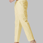 Men's imitation cotton and linen solid color loose casual pants