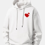 Heart Puzzle Print Relax Fit Hoodie