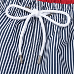 3 Pieces Vertical Striped Drawstring Swim Shorts