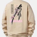 Sakura Katana Back Print Relax Fit Sweatshirt