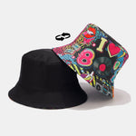 Nostalgic Classic 80s Party Graffiti Reversible Bucket Hat