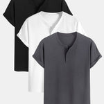 3 Pieces Cotton Henley T-Shirts
