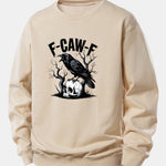 Crow Skull Print Relax Fit Sweatshirt