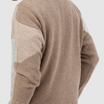 Men's Contrast Color Casual Jacquard Pullover Thick Knit Sweater