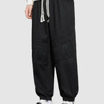 Men's Letter Print Pocket Casual Pants