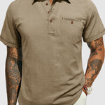 Men's Hawaiian beach casual lapel short-sleeved polo