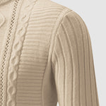 Men's Geometric Twist Slim Stand Collar Sweater