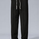 Waffle Pleated Pintuck Straight Leg Pants
