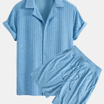 Striped Terry Cuban Shirt & Striped Terry Cuban Shorts