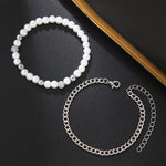 Zircon pearl bracelet 2 Pcs/set