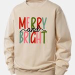 Merry And Bright Print Relax Fit Sweatshirt