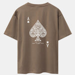 Ace Of Spades Print Drop Shoulder Oversize T-Shirt
