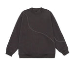 Line Embroidery Crew Neck Sweatshirt