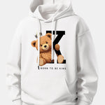 Crown King Bear Print Relax Fit Hoodie