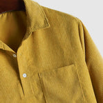 MENS HALF BUTTON CORDUROY LONG SLEEVES SHIRT