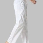 Men's imitation cotton and linen solid color loose casual pants
