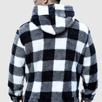 Men's Plaid Casual Fashion Fluffy Fleece Hoodie