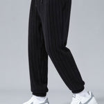 Striped Teddy Fleece Jogger Pants