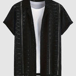 Men's knitted hollow short-sleeved shirt