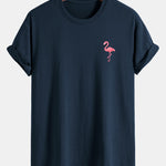 Regular Fit Flamingo Print Cotton T-Shirt