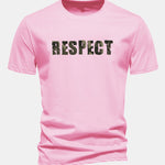 Regular Fit Camouflage Respect Print Cotton T-Shirt