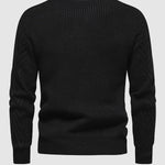 Men's solid color half turtleneck casual jacquard sweater