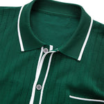Contrast Trim Ribbed Knit Shirt