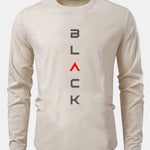Black Print Cotton Arc Hem T-Shirt