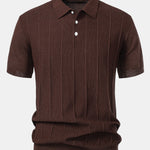 Stripe Jacquard Knit Polo Shirt