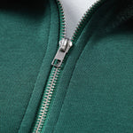Relax Fit Contrast Zipper Polo Sweatshirt