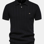 Stripe Knit Polo Shirt