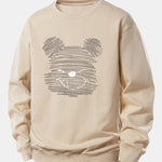 Polka Dot Bear Print Relax Fit Sweatshirt