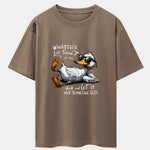 Sunglasses Goose Print Drop Shoulder Oversize T-Shirt