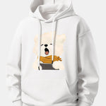 Yawning Puppy Print Relax Fit Hoodie