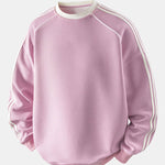 Relax Fit Stripe Waffle Crew Neck Sweatshirt