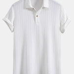Textured Jacquard Knit Polo Shirt